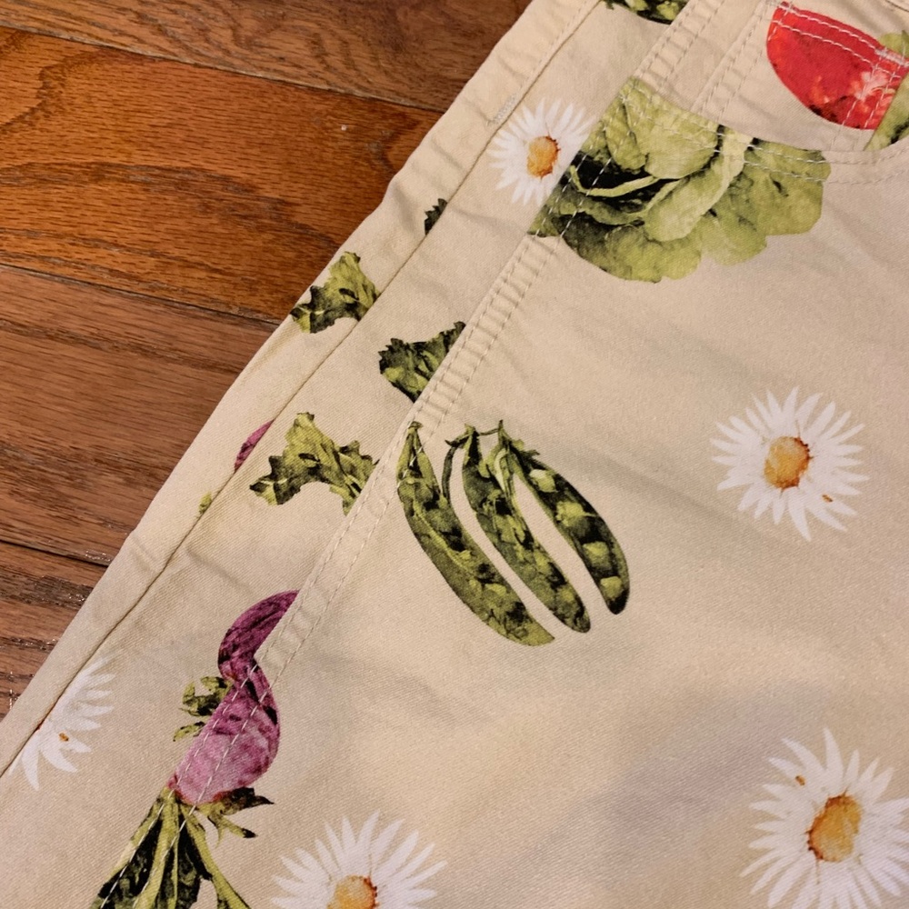 Vegetable Print Barrel Pants NWT S - Picture 3 of 10